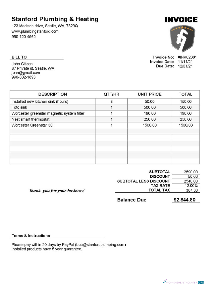 Download USA Stanford Plumbing & Heating Photoshop template